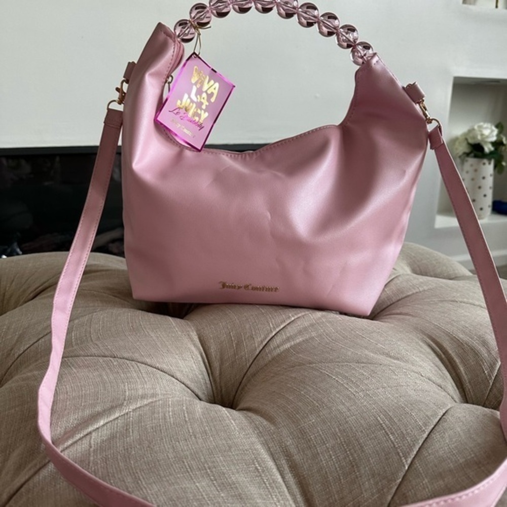 Viva La juicy Chic Pink Crescent Shoulder Bag with Chain Strap